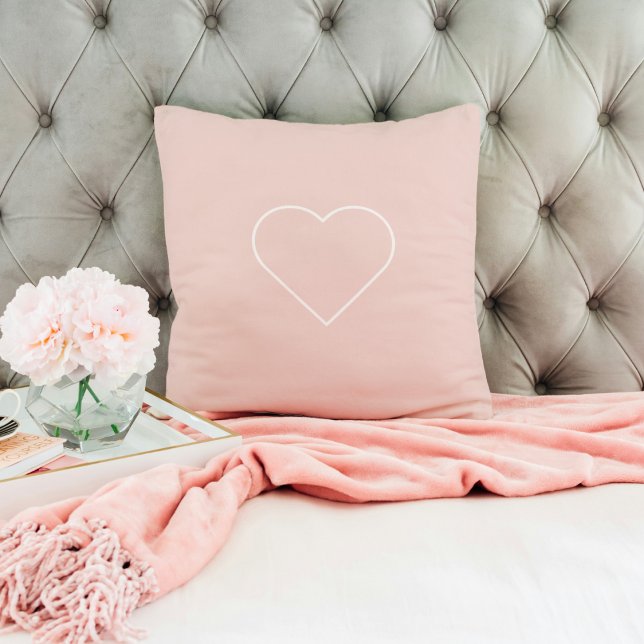 Modern Pastel Pink & Minimalist Heart Lovely Gift Cushion (Creator Uploaded)