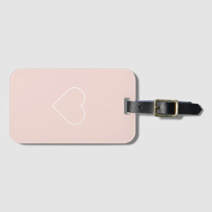 Modern Pastel Pink & Minimalist Heart Lovely Gift Luggage Tag