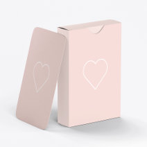 Modern Pastel Pink & Minimalist Heart Lovely Gift Playing Cards