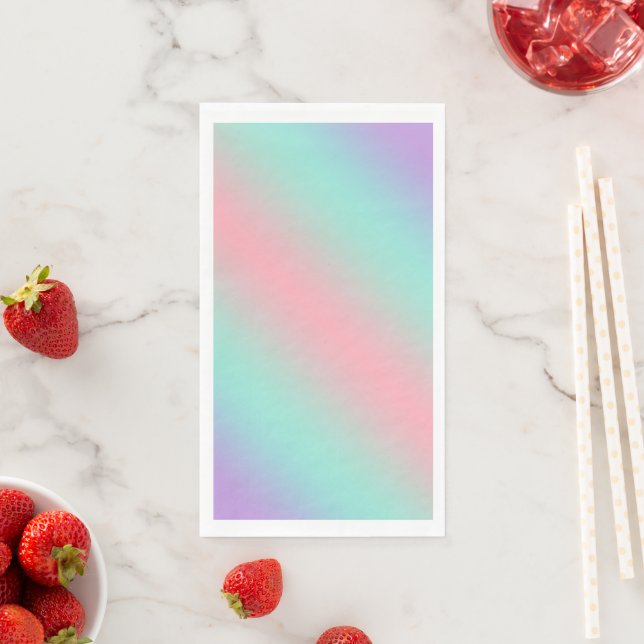 Modern pastel pink mint purple gradient napkin (Insitu)