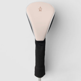 Modern Pastel Pink Monogram  Golf Head Cover