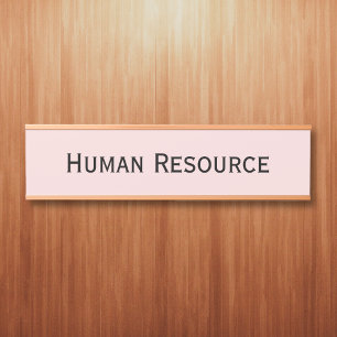 Modern Pastel Pink Office Room Department Name Door Sign