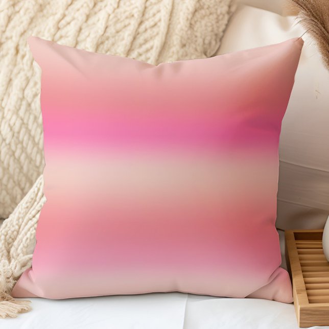 Modern Pastel Pink, Peach and Blush Ombre Gradient Cushion (Creator Uploaded)