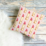 Modern Pastel Pink & Red Lipstick Pattern Girly Cushion<br><div class="desc">Modern Pastel Pink & Red Lipstick Pattern Girly</div>