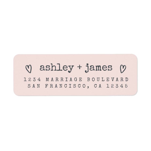 Modern Pastel Pink Wedding Return Address Label (Front)