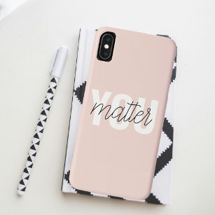 Modern Pastel Pink You Matter Inspiration Quote Case-Mate iPhone Case