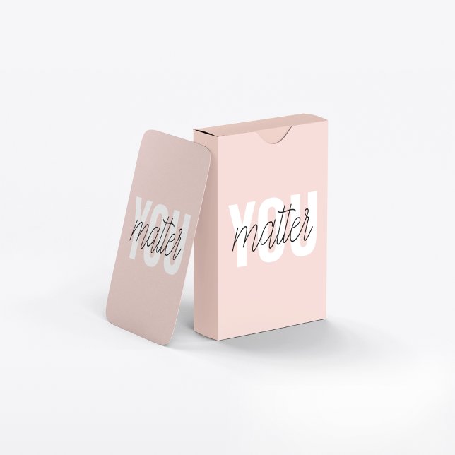 Modern Pastel Pink You Matter Inspiration Quote Playing Cards (Creator Uploaded)