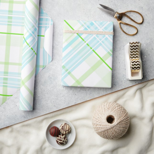 Modern Pastel Plaid Wrapping Paper (Crafts)
