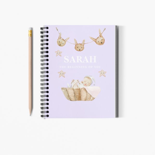 Modern Pastel Purple Baby Gift For Mum To Be Notebook (Creator Uploaded)