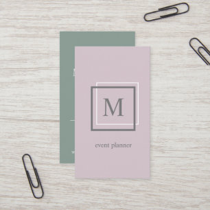 Modern Pastel Purple Monogram Business Card