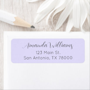 Modern Pastel Purple Script Return Address Return Address Label