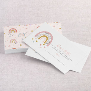 Modern Pastel Rainbow Baby Shower Diaper Raffle Business Card