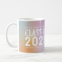 Modern pastel rainbow class of graduation photo