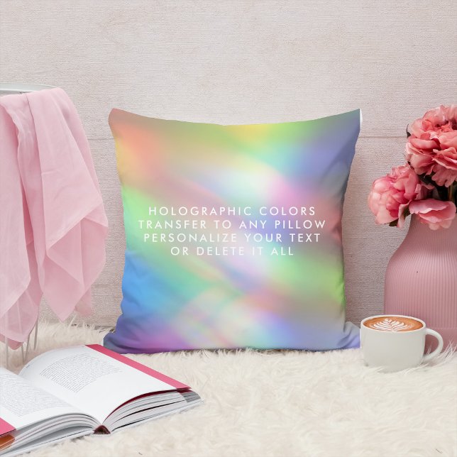  Modern Pastel Rainbow Mermaid Unicorn Holographic Cushion (Creator Uploaded)