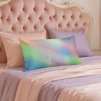Modern Pastel Rainbow Mermaid Unicorn Holographic Lumbar Cushion