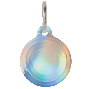 Modern Pastel Rainbow Mermaid Unicorn Holographic Pet Tag
