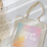 Modern pastel rainbow pink girly photo graduation tote bag<br><div class="desc">Modern contemporary grungy photo graduation announcement favour tote bag. With space for photo and information on the back of the card. Modern girly pink pastel rainbow and white colour can be customised to suit your style.</div>