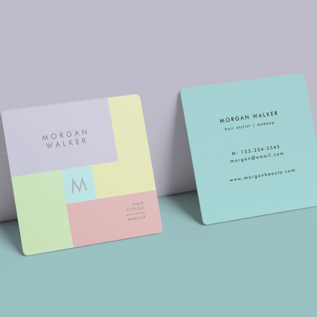 Modern Pastel Square Business Card (Creator Uploaded)