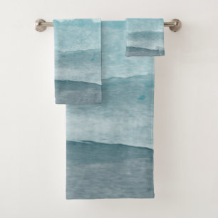 Modern pastel terrazzo pattern bath towel set