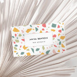 Modern pastel terrazzo pattern business card<br><div class="desc">Pastel terrazzo modern design. Fully customisable: you can change the pattern colours if you like.</div>