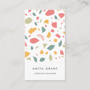 Modern pastel terrazzo pattern business card