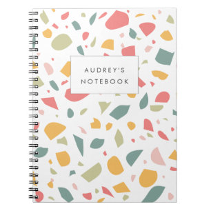 Modern pastel terrazzo pattern notebook