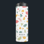 Modern pastel terrazzo pattern thermal tumbler<br><div class="desc">Pastel terrazzo modern design. Fully customisable: you can change the pattern colours if you like.</div>