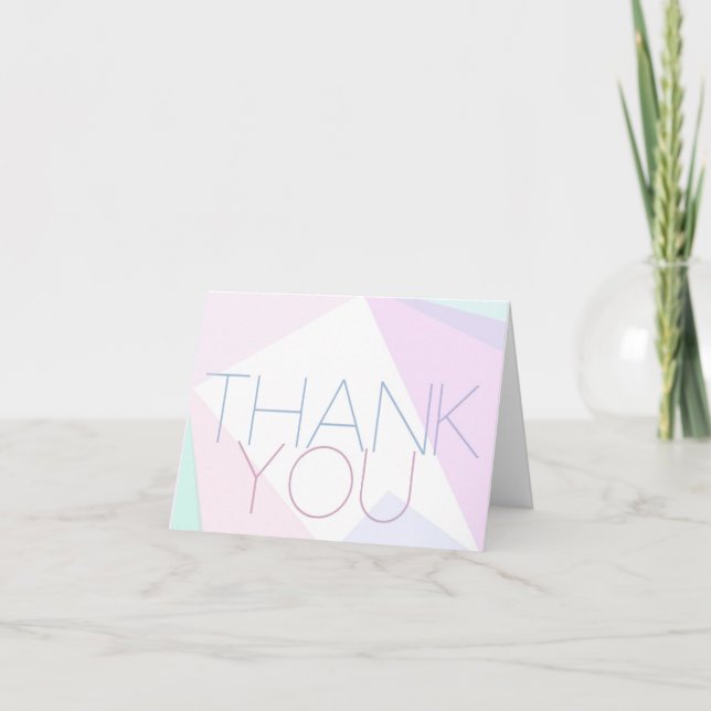 Modern Pastel Thank You Note Card (Front)