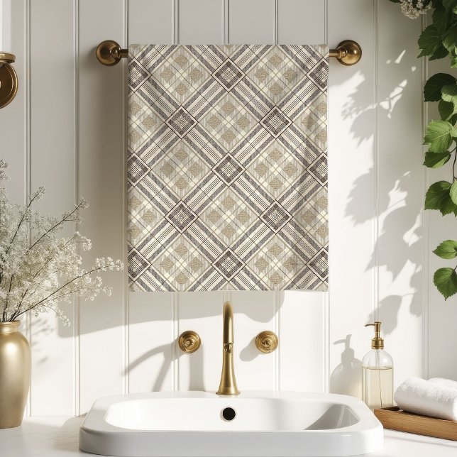Modern Pastel Towel Neutral Geometry for Bath (Modern Pastel Towel Neutral Geometry for Bath)