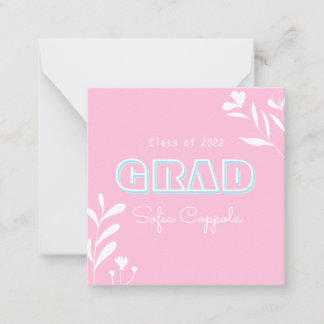 Modern pastel typography graduate note card