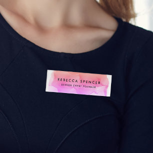 Modern Pastel Watercolor Name Tag