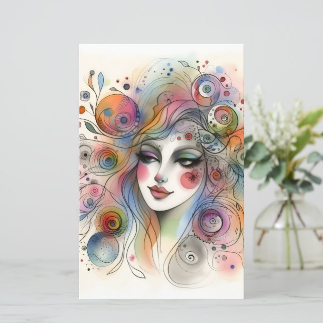 Modern Pastel Whimsical Scrapbook Paper  (Standing Front)