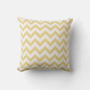 Modern pastel yellow and white chevron pattern cushion