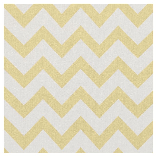 Modern pastel yellow and white chevron pattern fabric (Close Up)