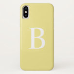 Modern Pastel Yellow Bold Typography Monogram iPhone X Case<br><div class="desc">Modern Pastel Yellow Bold Typography Monogram iPhone Case | Add your own monogrammed initial to this customisable iPhone case. It features white bold typography with a yellow background. This modern iPhone case will be perfect as a personalised gift. Other colours are available.</div>