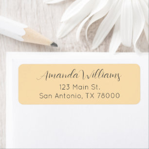 Modern Pastel Yellow Return Address Label
