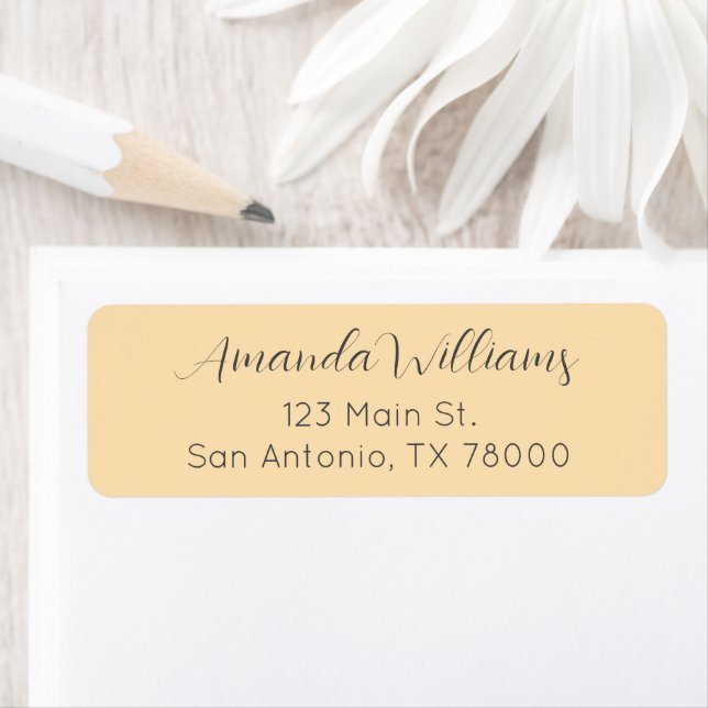 Modern Pastel Yellow Return Address Label (Insitu)