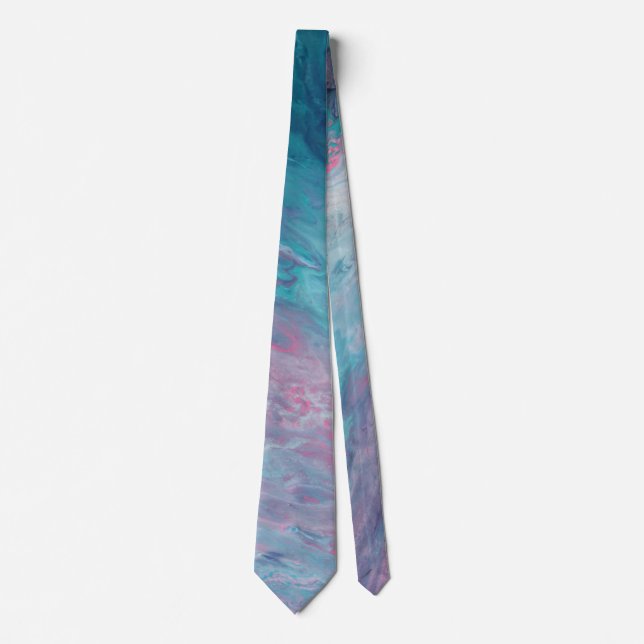 Modern Pastels Fluid Art Tie (Front)