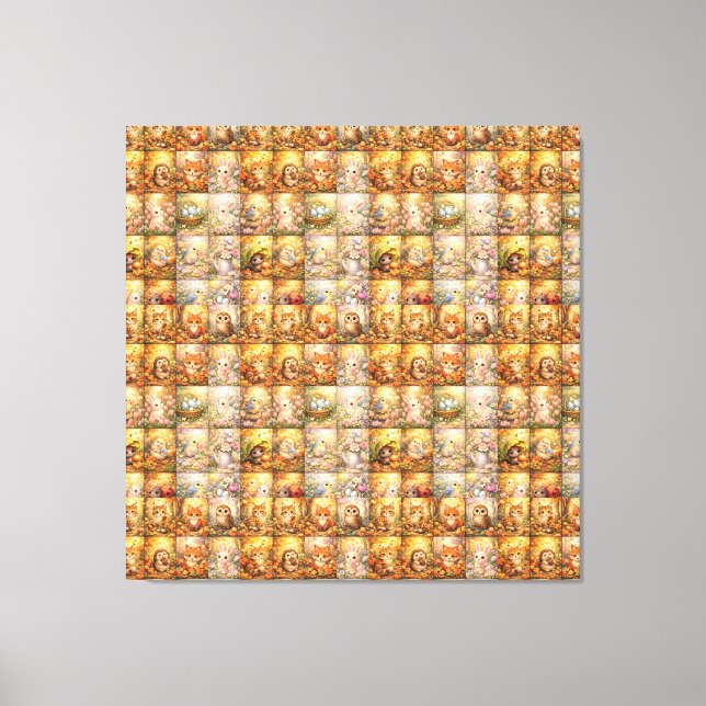 Modern Patchwork Pattern Collage Canvas Print (Front)