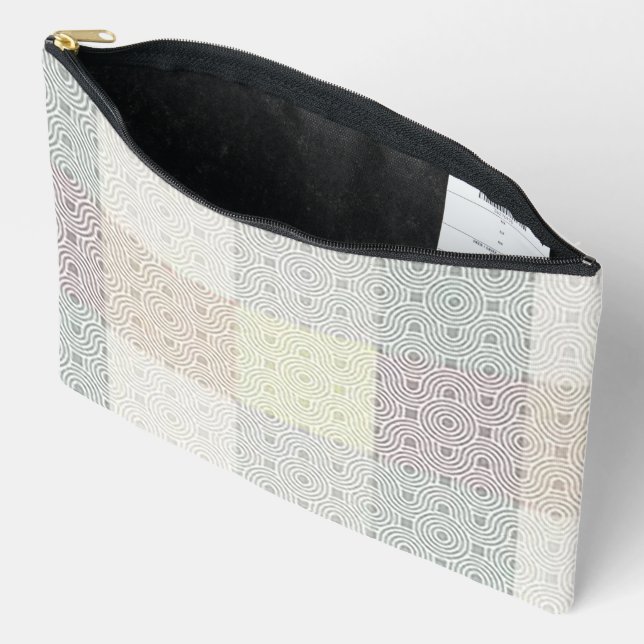 “Modern Patchwork ” Print Cosmetic/ Pencil Bag (Open)