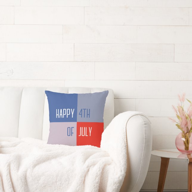 Modern Patriotic 4th of July Throw Cushion (Couch)
