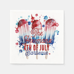 Modern Patriotic 4th Of July Watercolor Stylish Napkin