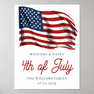 Modern Patriotic American Flag 4th of July Party I Poster