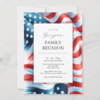 Modern Patriotic Family Reunion Picnic Invitations