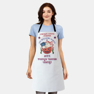 Modern Patriotic Pumpkin Showdown Halloween Apron