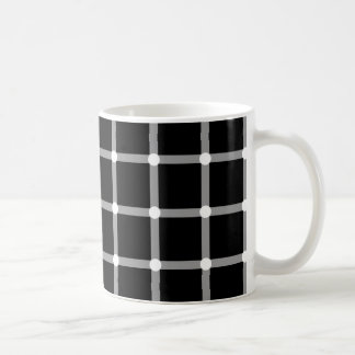 Modern pattern black + white dot optical illusion coffee mug