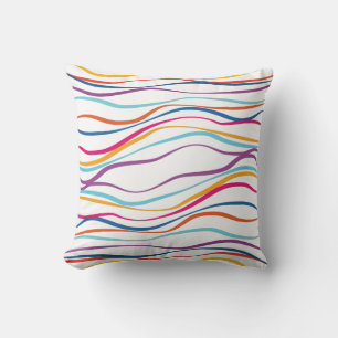 Modern Pattern Coloured Waves Cushion