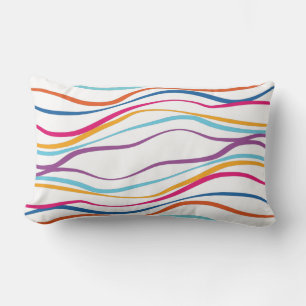 Modern Pattern Coloured Waves  Lumbar Cushion