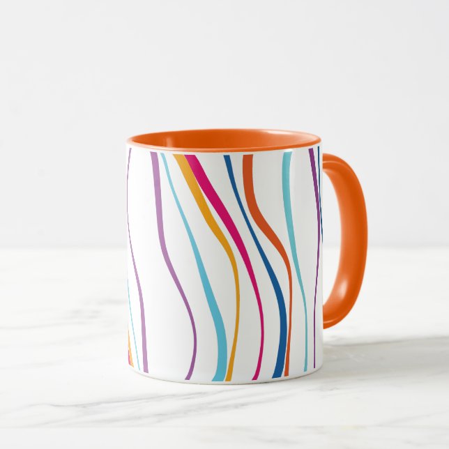 Modern Pattern Coloured Waves Mug (Front Right)