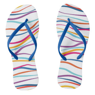 Modern Pattern Coloured Waves   Thongs